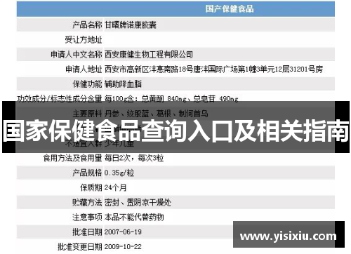 国家保健食品查询入口及相关指南